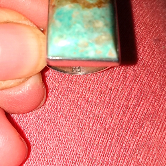 💝LUXURIOUS!/ SQUARE TORQUOISE GEMSTONE RING💕 💖 - Picture 5 of 8